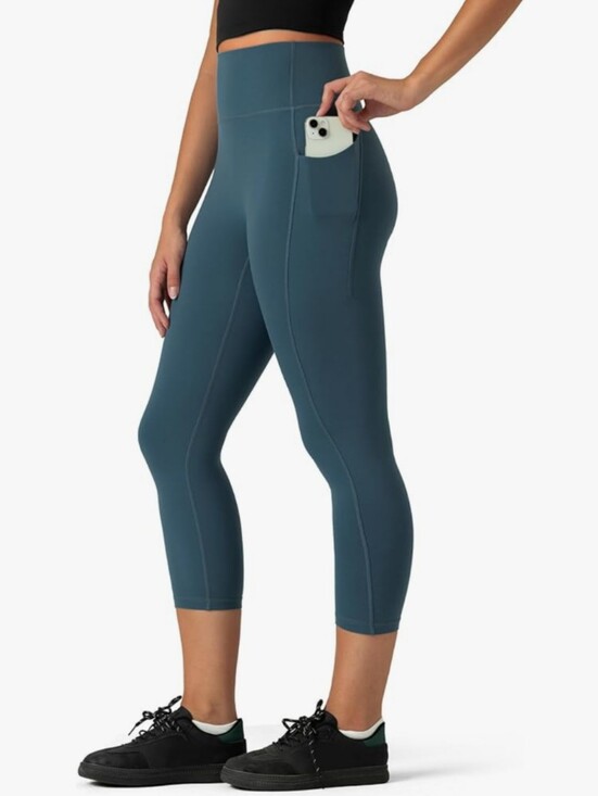 colorfulkoala Pants - COLORFUL KOALA High-Waist 7/8 Performance Capris in Teal Blue Size Small